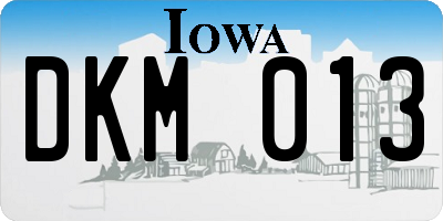 IA license plate DKM013
