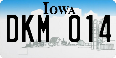 IA license plate DKM014