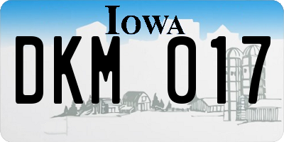 IA license plate DKM017