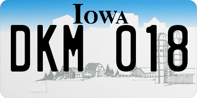 IA license plate DKM018