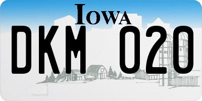 IA license plate DKM020