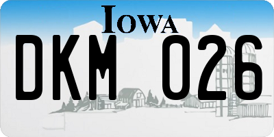 IA license plate DKM026