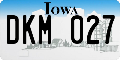 IA license plate DKM027