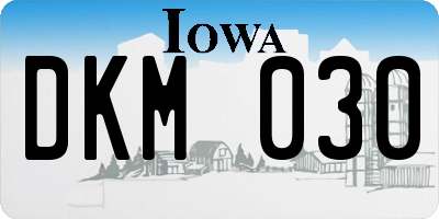 IA license plate DKM030