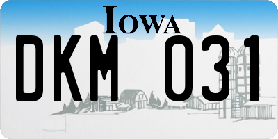 IA license plate DKM031