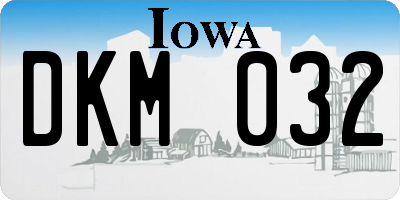 IA license plate DKM032