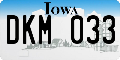 IA license plate DKM033