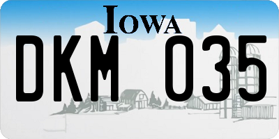 IA license plate DKM035