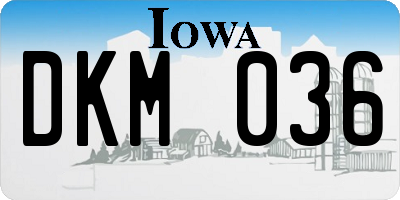 IA license plate DKM036