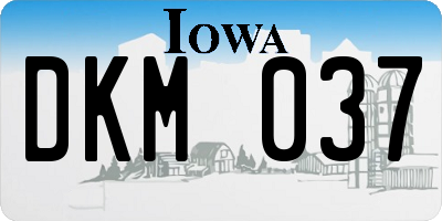 IA license plate DKM037