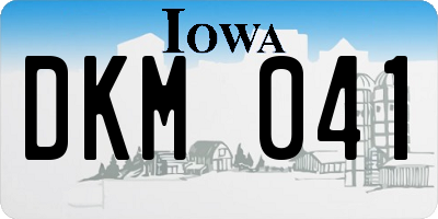 IA license plate DKM041