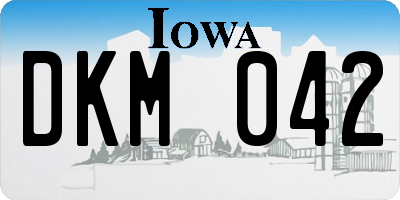 IA license plate DKM042