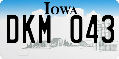 IA license plate DKM043