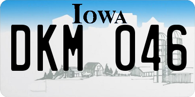 IA license plate DKM046