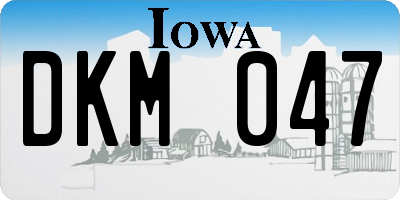 IA license plate DKM047