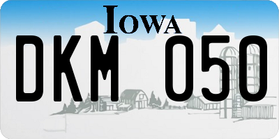 IA license plate DKM050