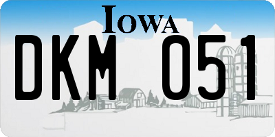 IA license plate DKM051