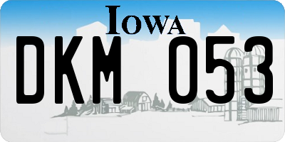 IA license plate DKM053