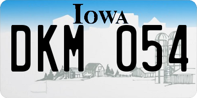IA license plate DKM054