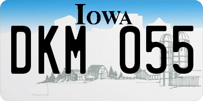 IA license plate DKM055