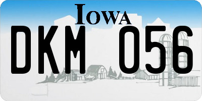IA license plate DKM056