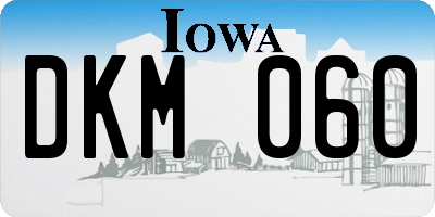 IA license plate DKM060