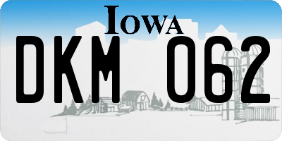 IA license plate DKM062