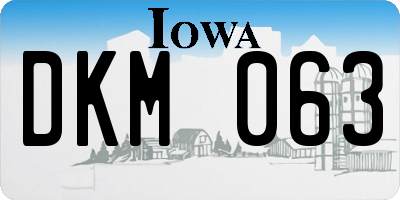 IA license plate DKM063