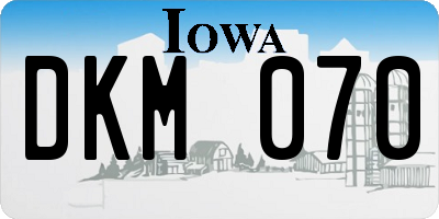 IA license plate DKM070