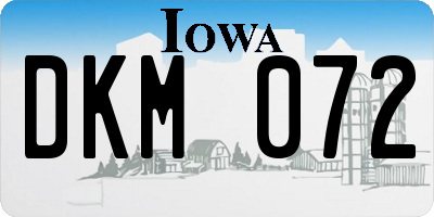 IA license plate DKM072