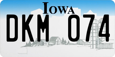 IA license plate DKM074
