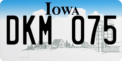 IA license plate DKM075