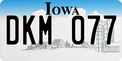 IA license plate DKM077