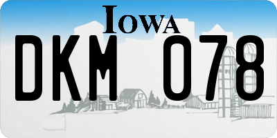 IA license plate DKM078