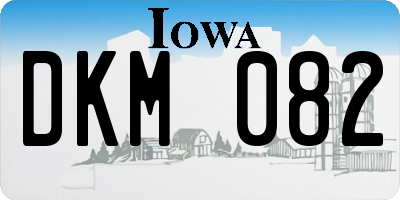 IA license plate DKM082