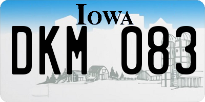 IA license plate DKM083