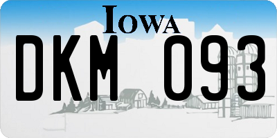 IA license plate DKM093