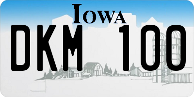 IA license plate DKM100
