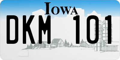 IA license plate DKM101