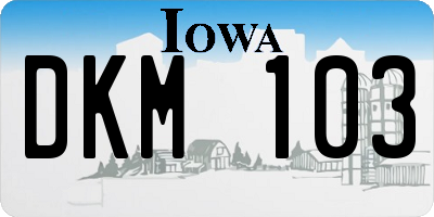 IA license plate DKM103