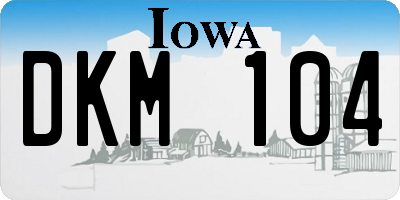 IA license plate DKM104
