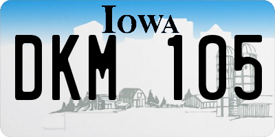IA license plate DKM105