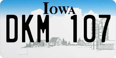 IA license plate DKM107