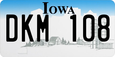 IA license plate DKM108