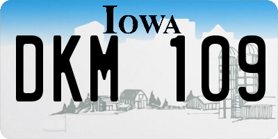 IA license plate DKM109