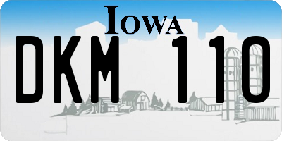 IA license plate DKM110