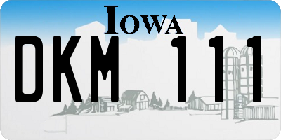 IA license plate DKM111