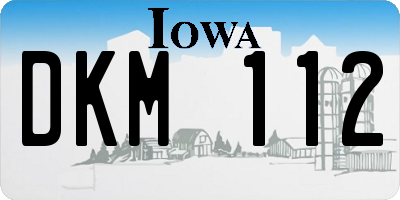 IA license plate DKM112