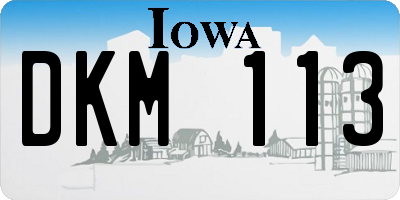 IA license plate DKM113