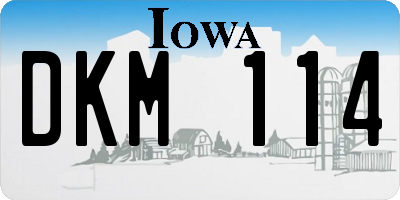 IA license plate DKM114